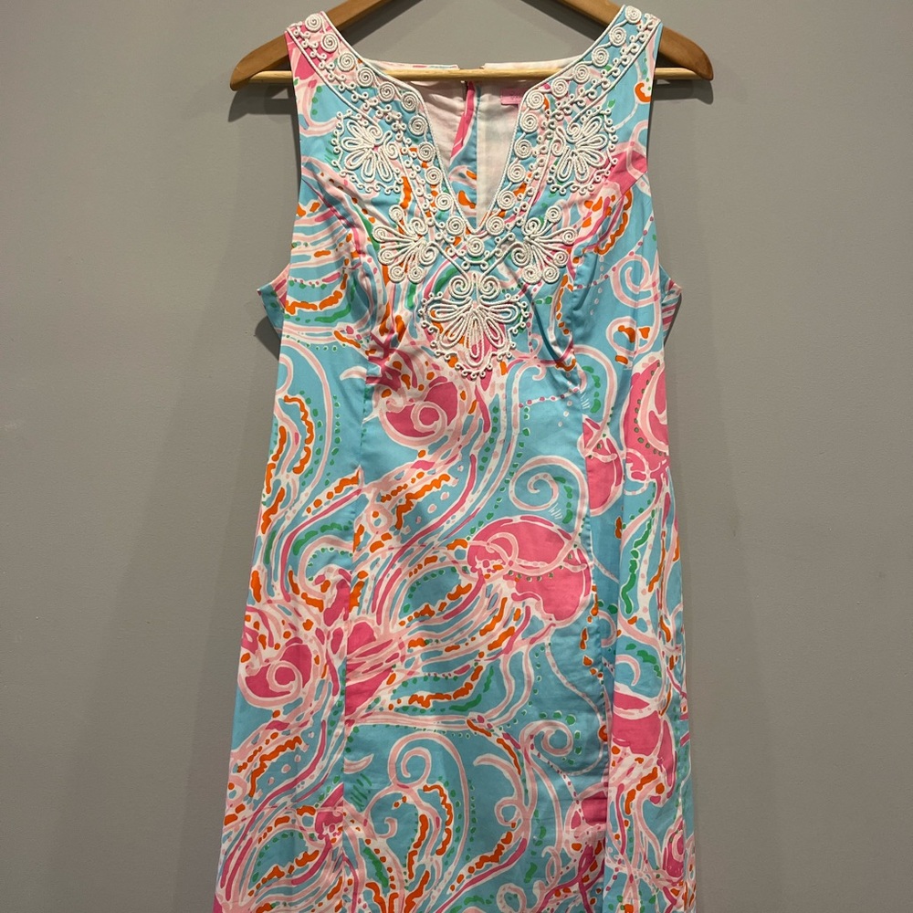 Lilly Pulitzer Sleeveless Dress with Embroidered Neckline